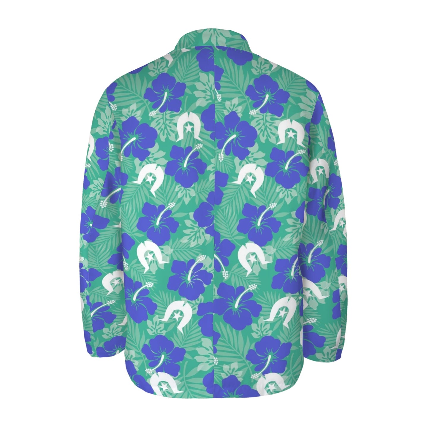 Royal Blue Hibiscus flowers with Dhari on Men's Blazer