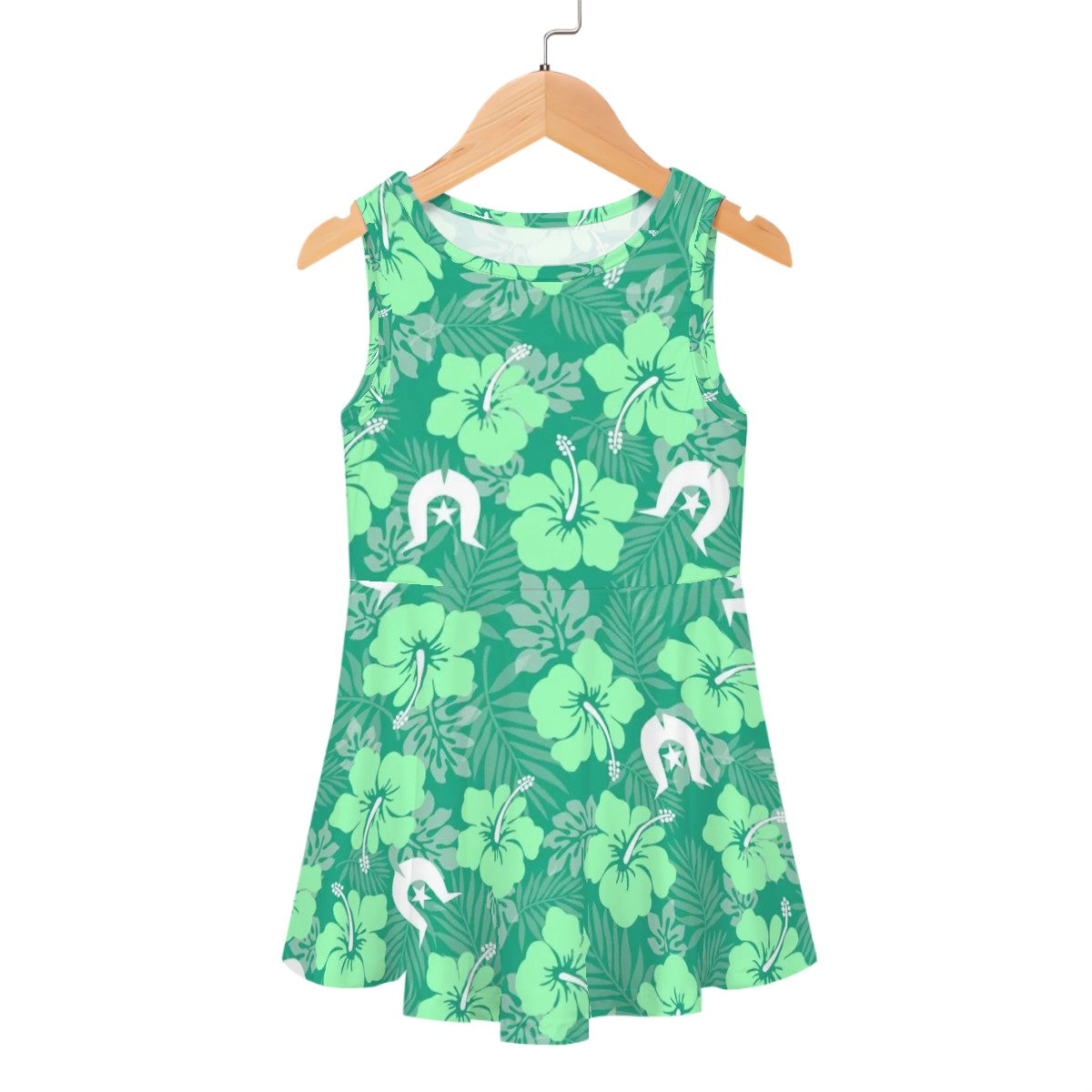 Hibiscus flowers with Dhari (Royal mint) on Girls Dress