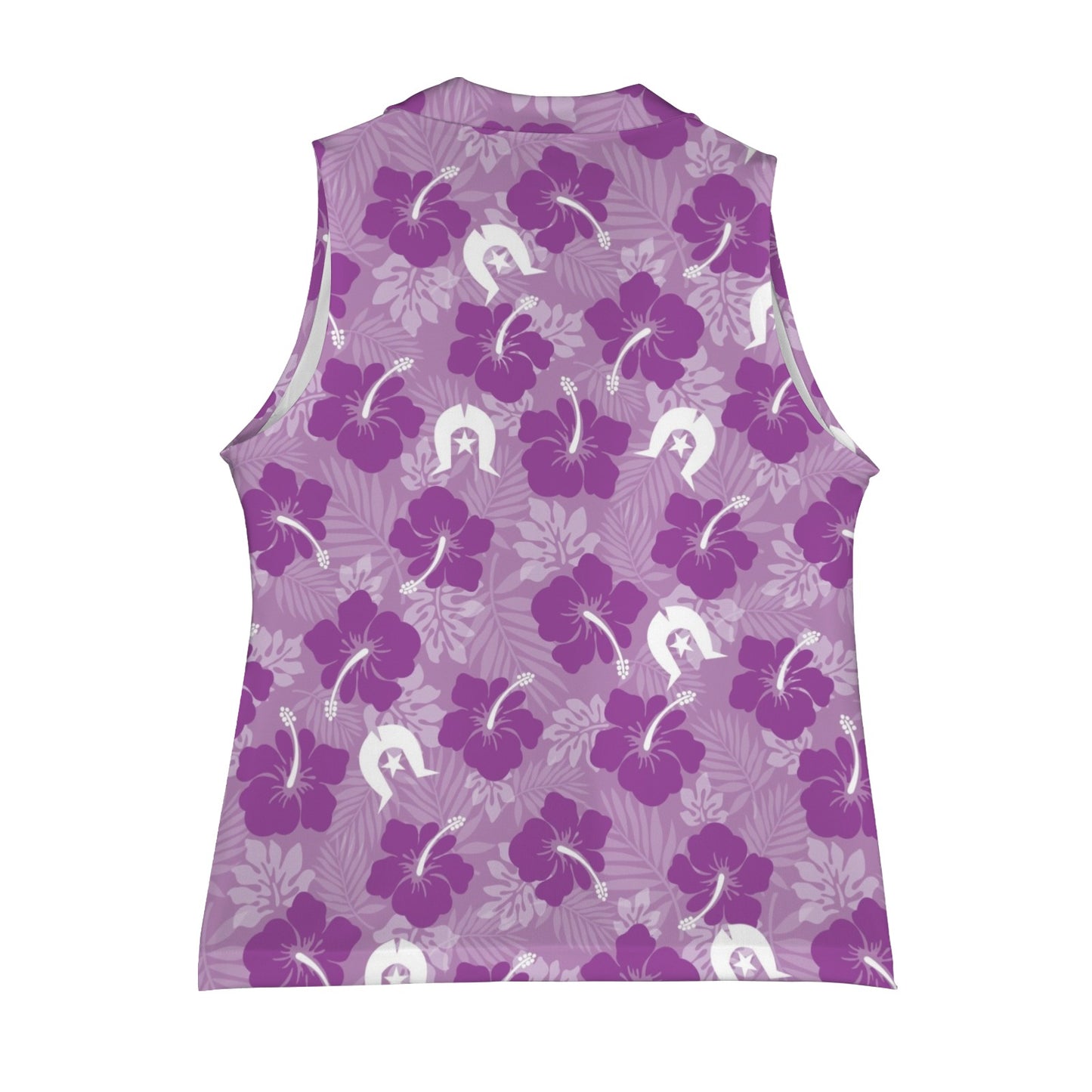 Hibiscus flowers with Dhari (Royal purple) on Women Sleeveless Suit Vest