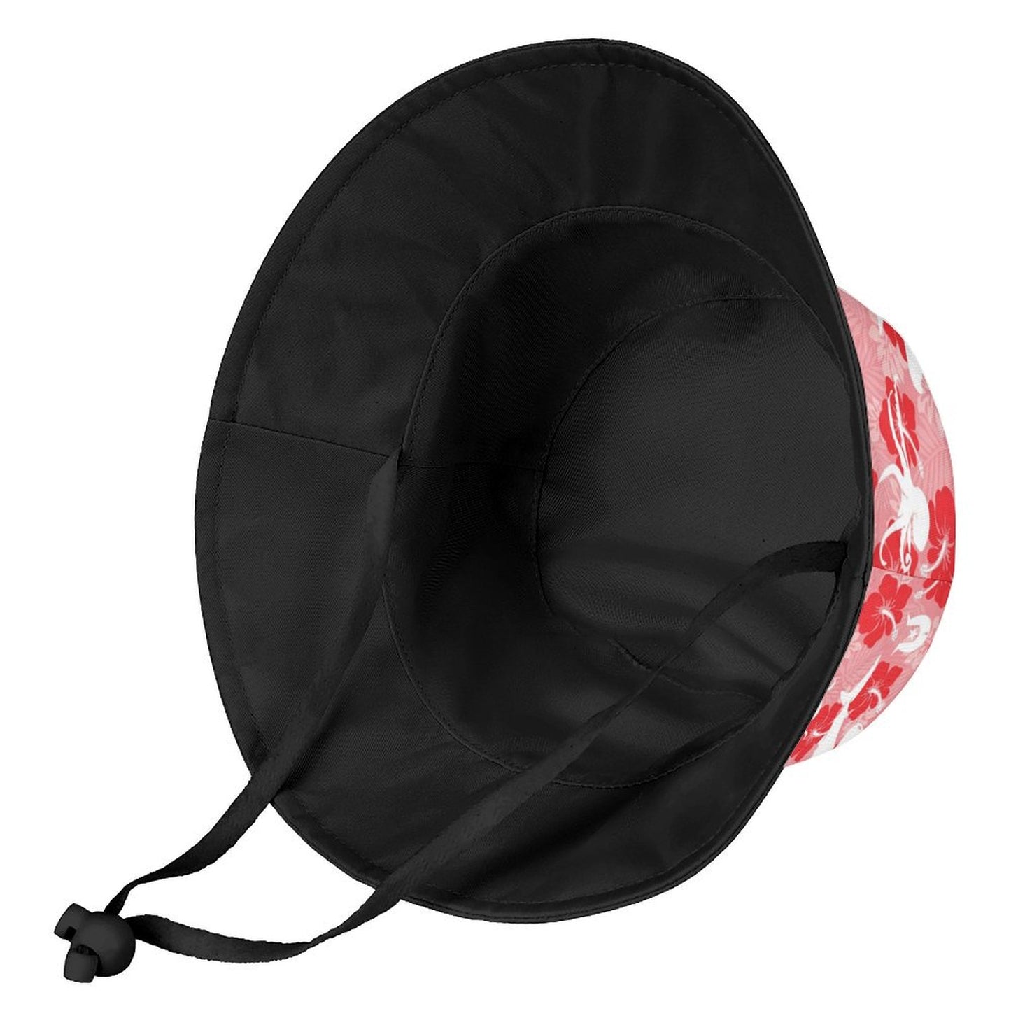 Red Hibiscus with Shark, Octopus and Dhari on Kid's Bucket Hat
