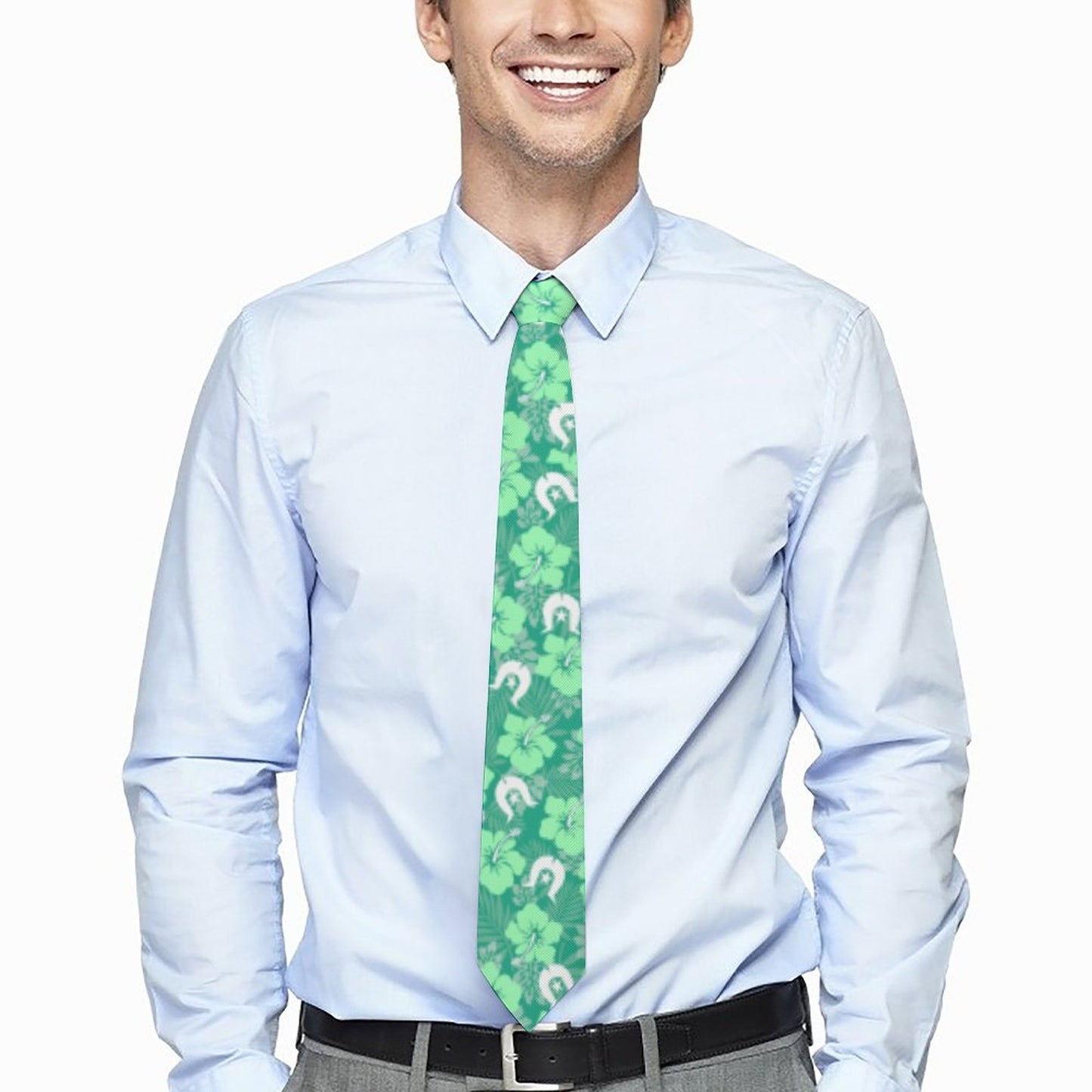 Hibiscus flowers with Dhari (Royal mint) on Men's Formal Tie