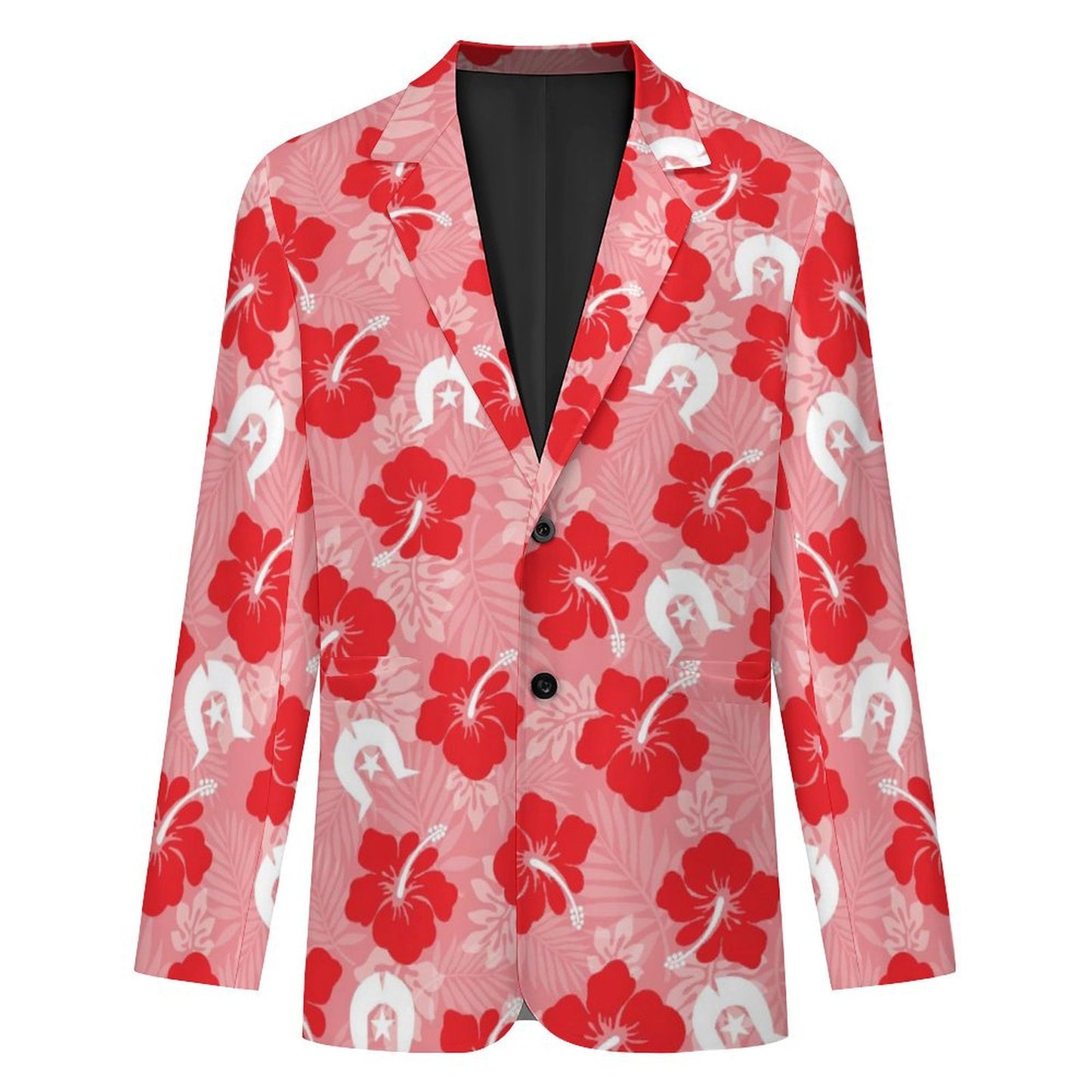 Hibiscus flowers with Dhari (Royal Pink) on Men's Blazer
