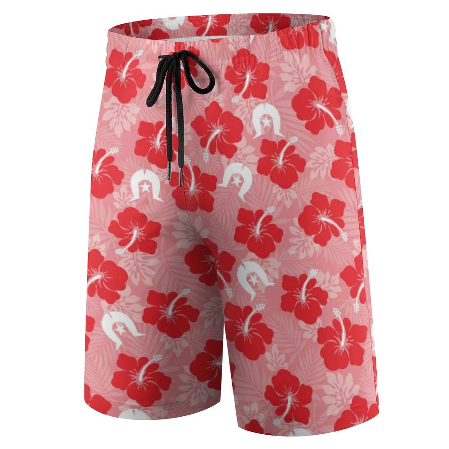Hibiscus flowers with Dhari (Royal Pink) on Kid's Beach Pants