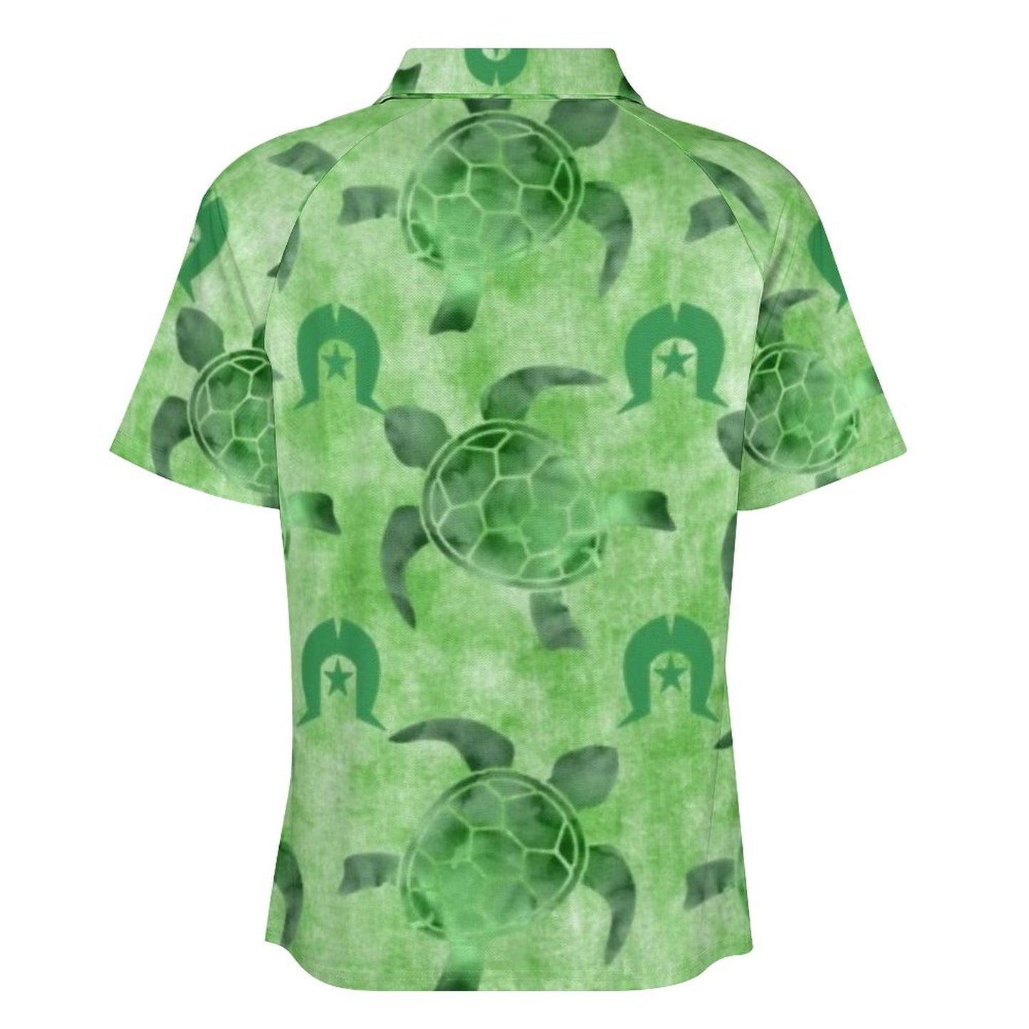 Green Turtle Pattern on Short Sleeved Sportswear Men's T Shirt