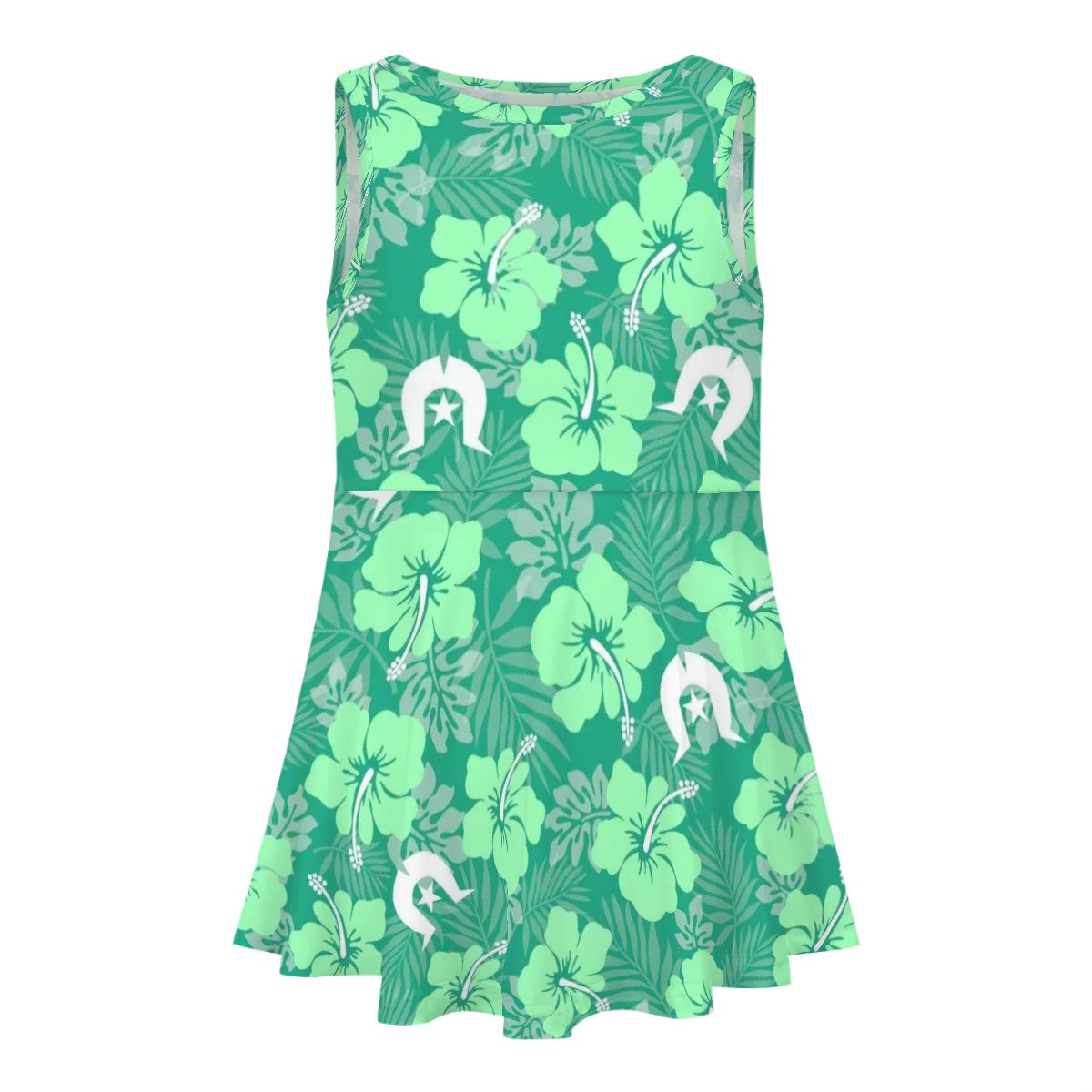 Hibiscus flowers with Dhari (Royal mint) on Girls Dress