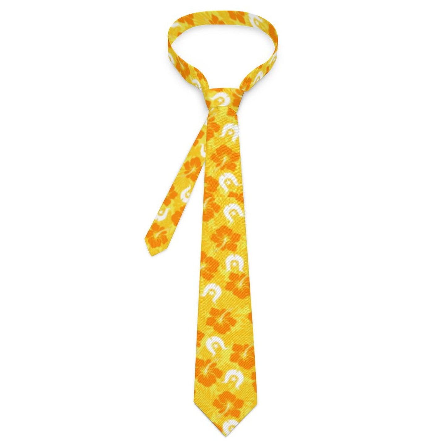 Hibiscus flowers with Dhari (Gold) on Men's Formal Tie