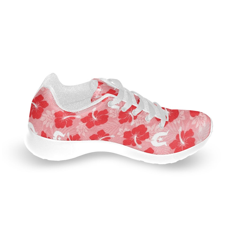 Hibiscus flowers with Dhari (Royal Pink) on Kid's Sneakers