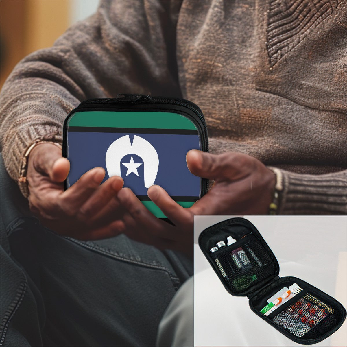 Torres Strait Flag on Travel Medicine Kit