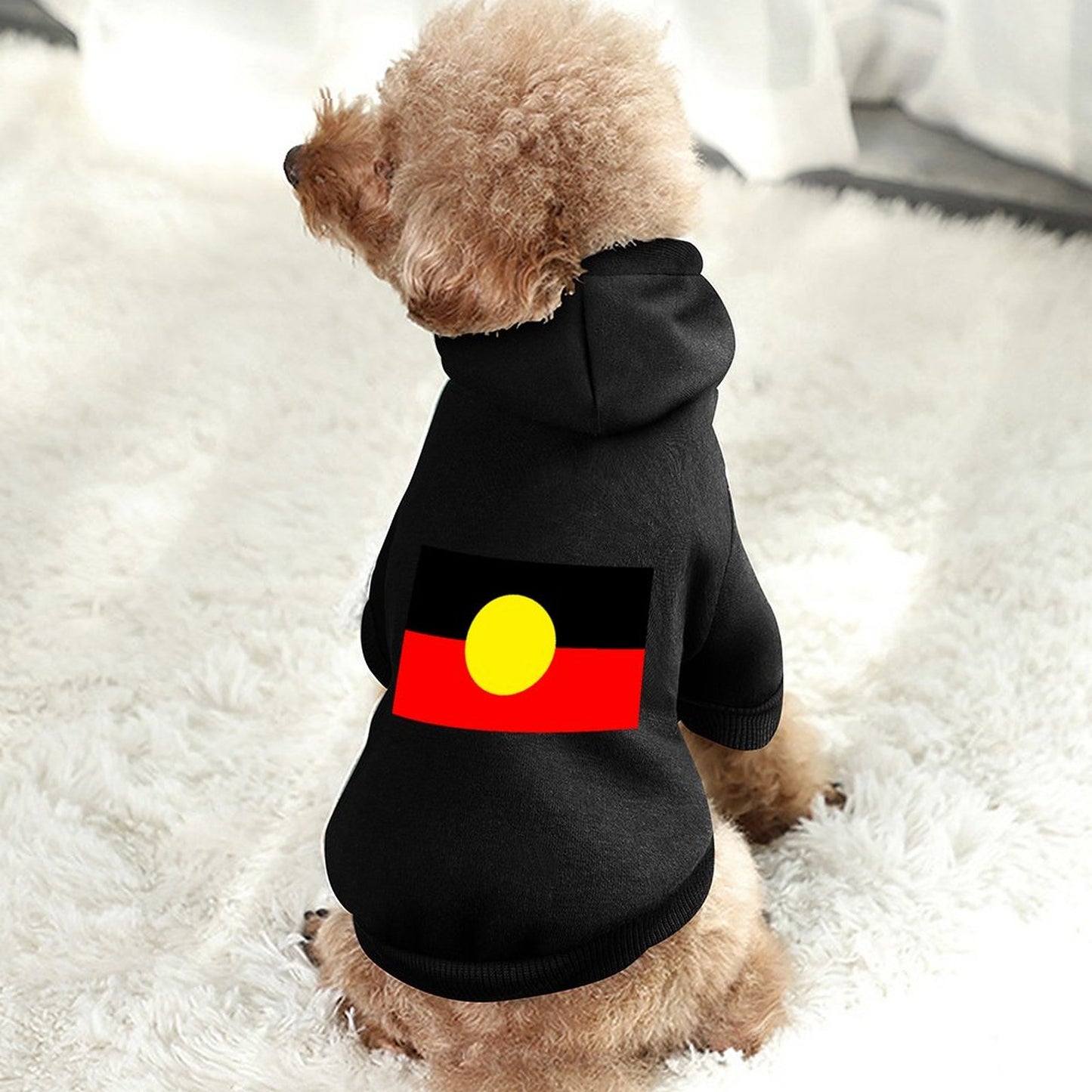 Aboriginal Flag on Pet Hoodies-Partially Printed Pullover Sweatshirts