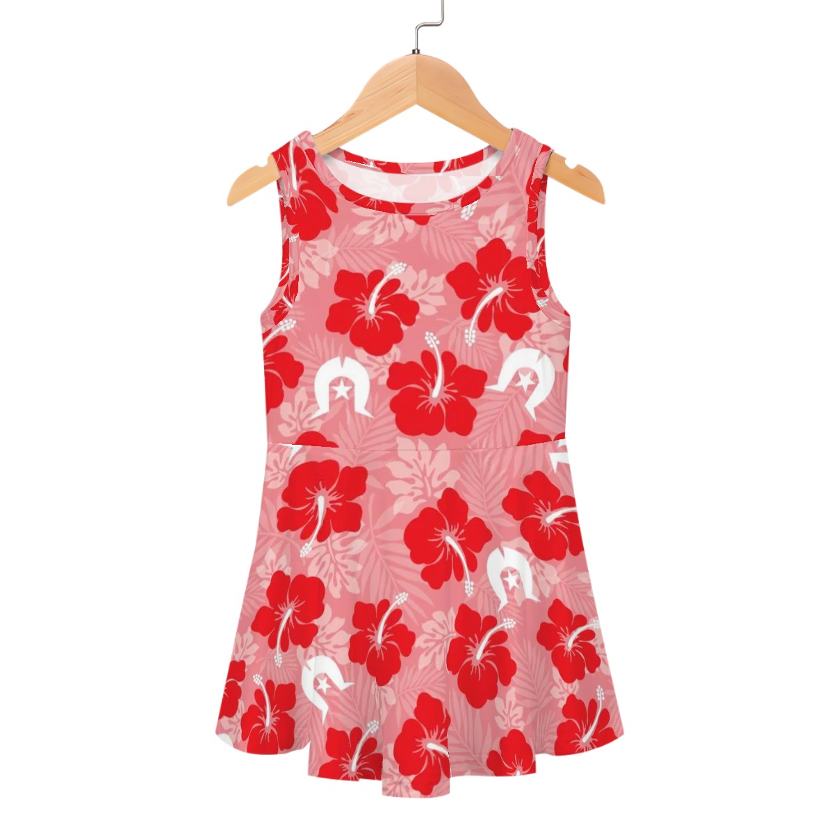 Hibiscus flowers with Dhari (Royal Pink) on Girls Dress