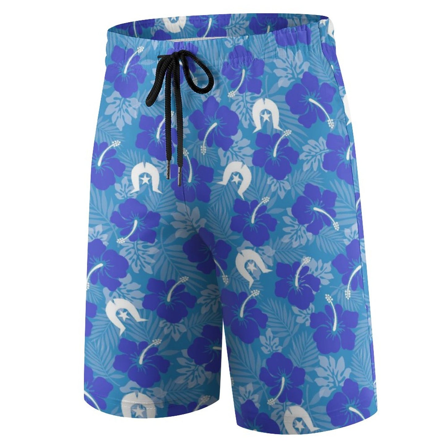 Hibiscus flowers with Dhari (Royal blue) on Kid's Beach Pants