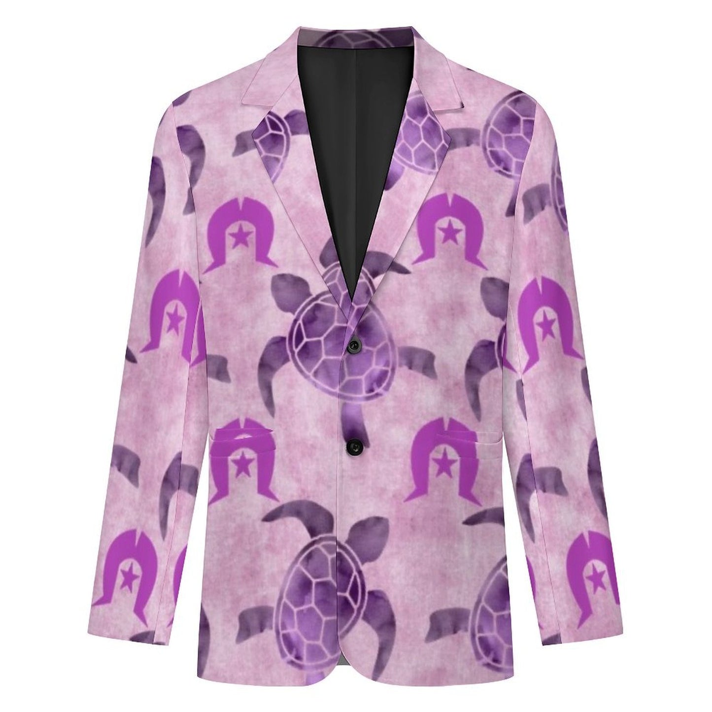 Purple Turtle Pattern on Men's Blazer