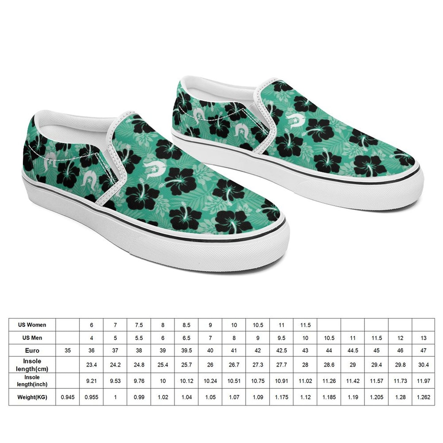 Black Hibiscus with White Dhari on Canvas Shoes for Teenagers