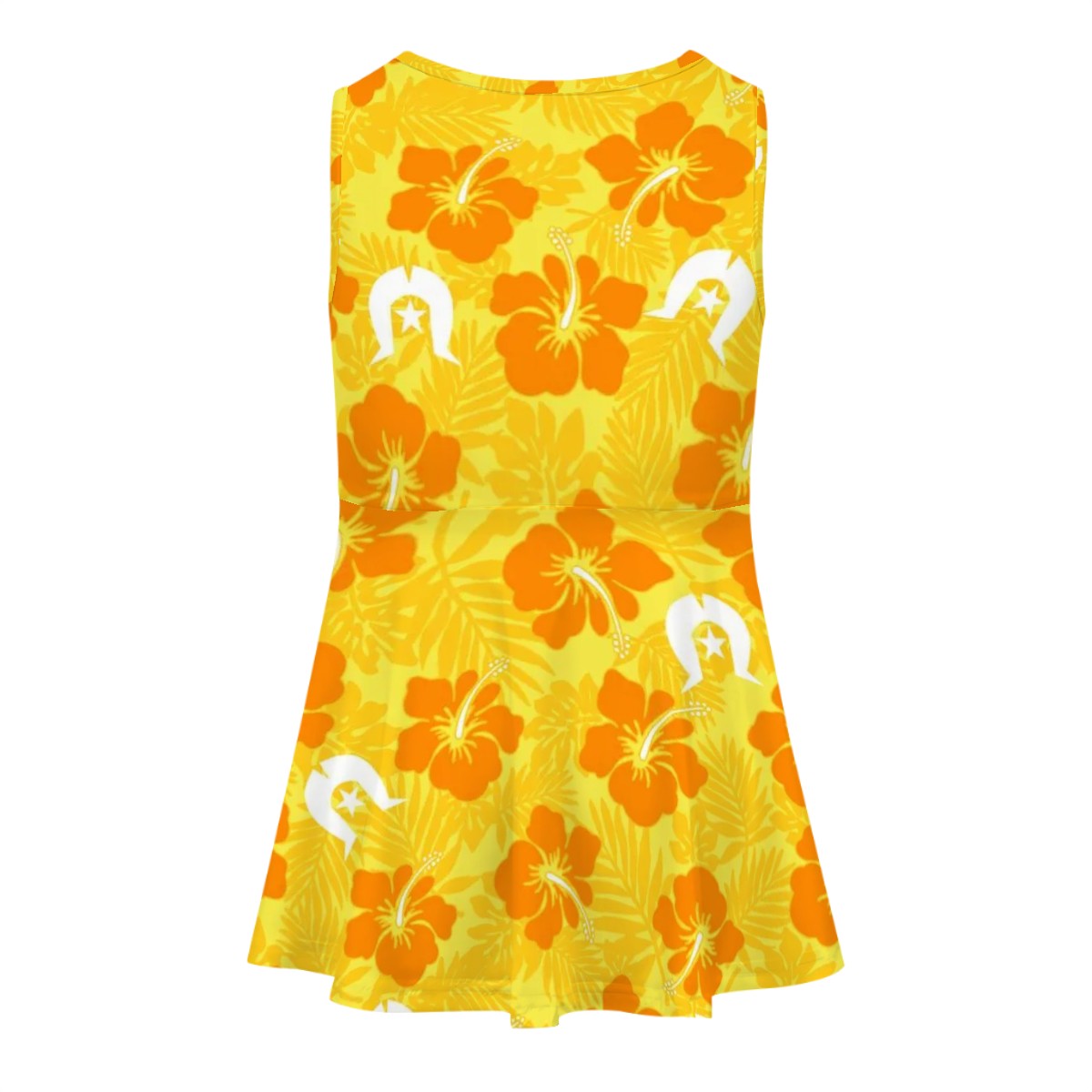 Hibiscus flowers with Dhari (Gold) on Girls Dress