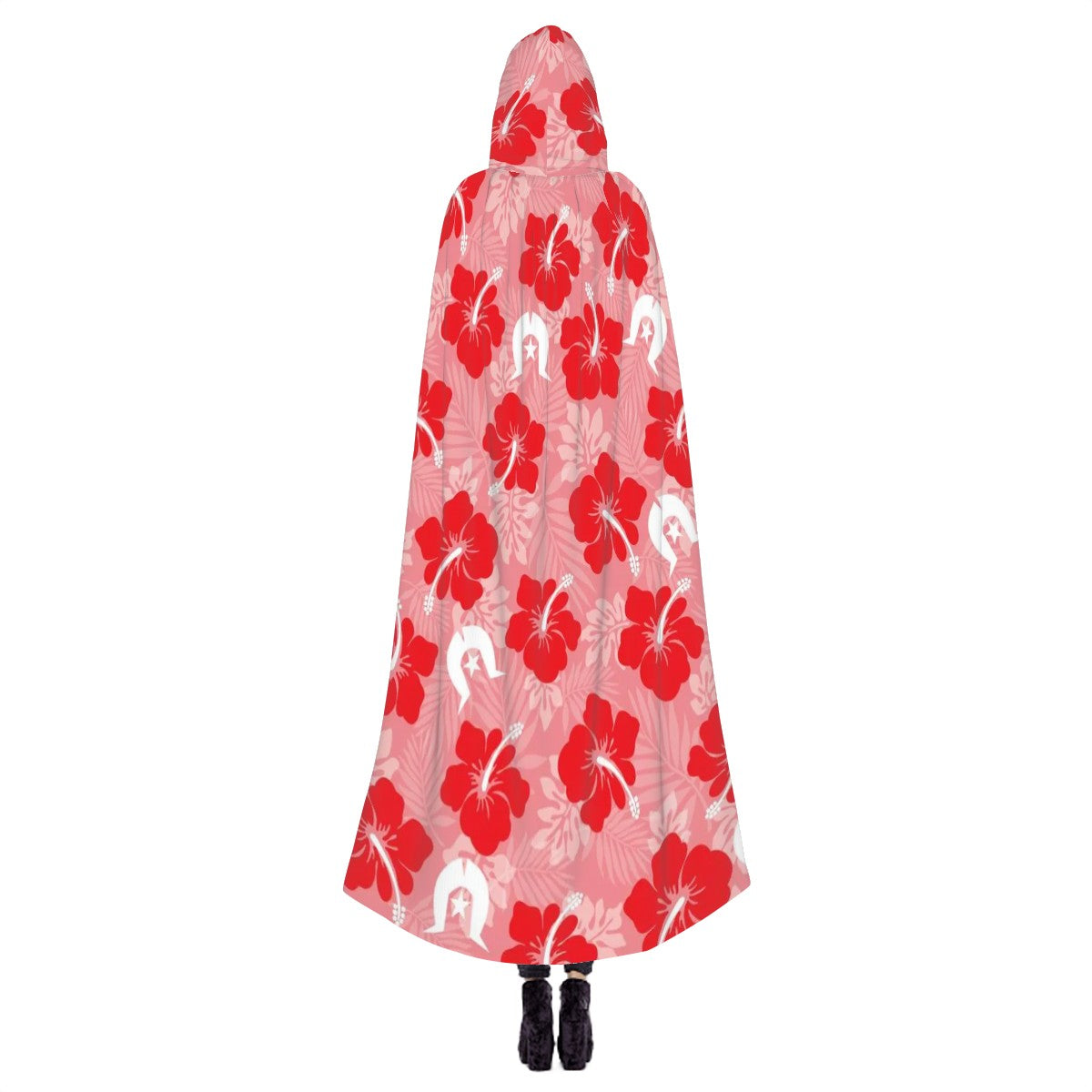 Hibiscus flowers with Dhari (Royal Pink) on Hooded Cloak