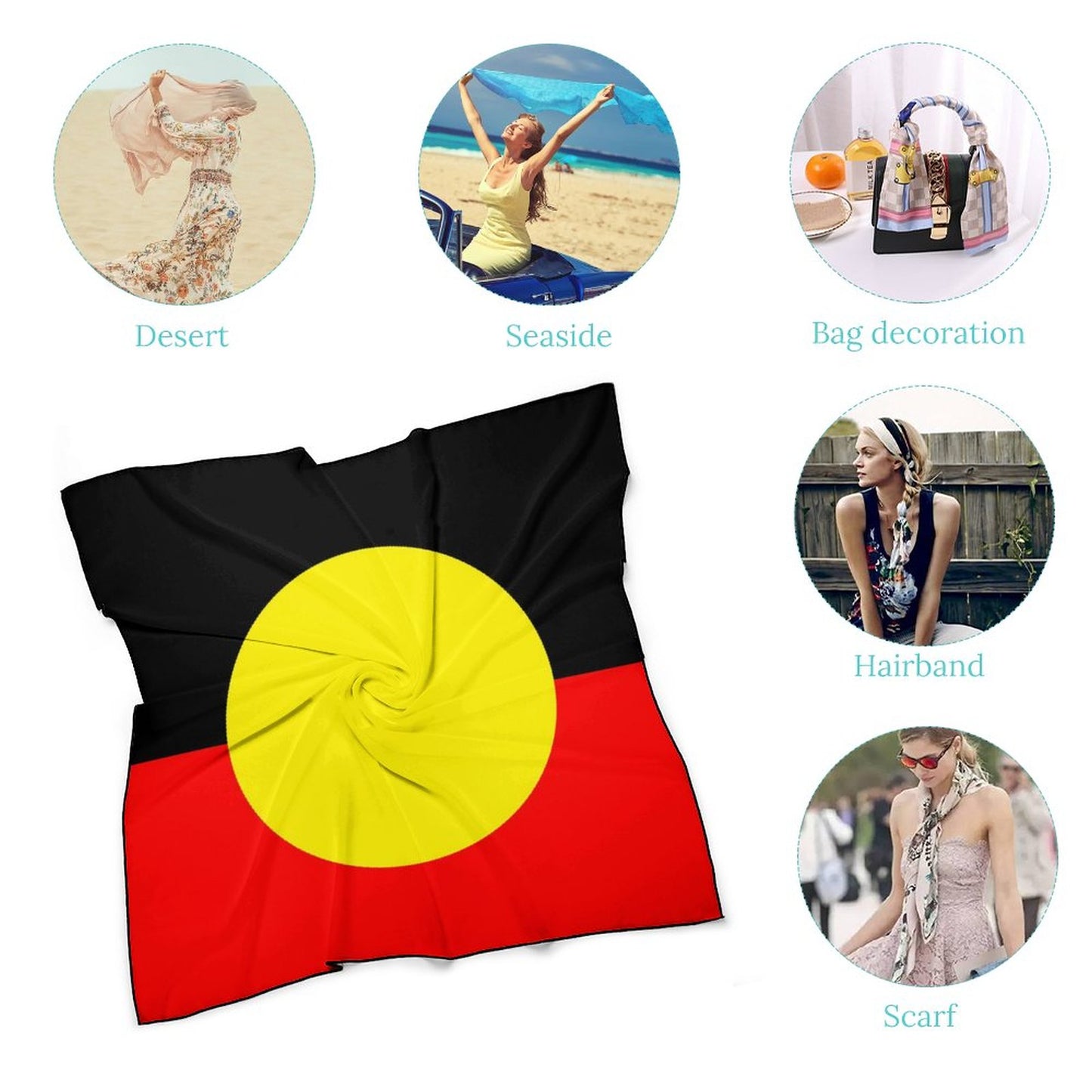 Aboriginal Flag on Women's Scarf