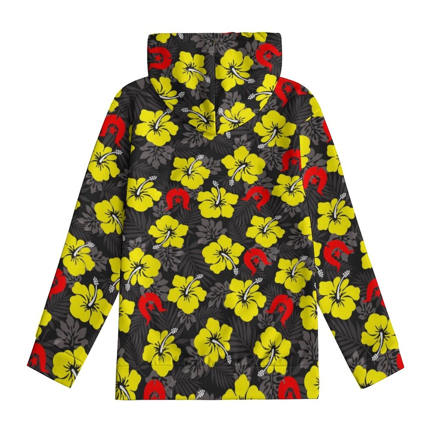 Royal yellow Hibiscus with Red Dhari on Youth's Hoodie