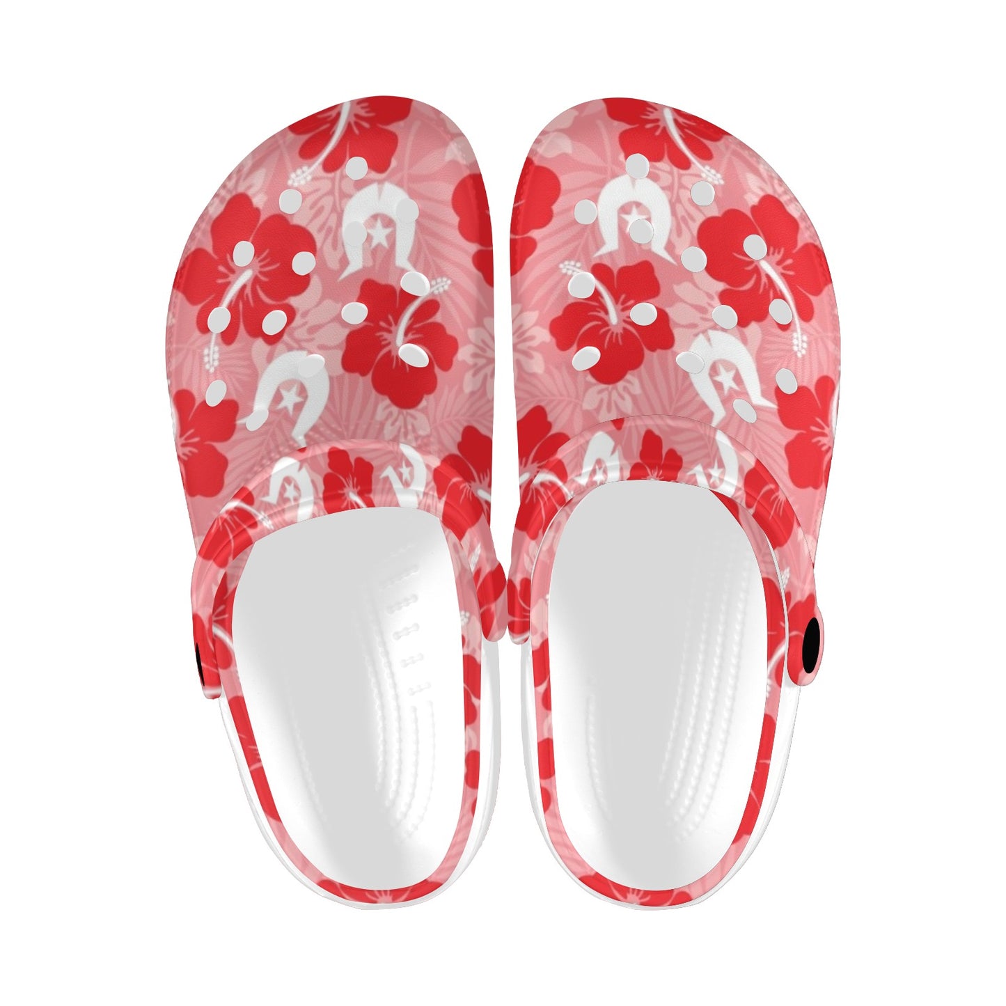 Hibiscus flowers with Dhari (Royal Pink) on Adults Clogs