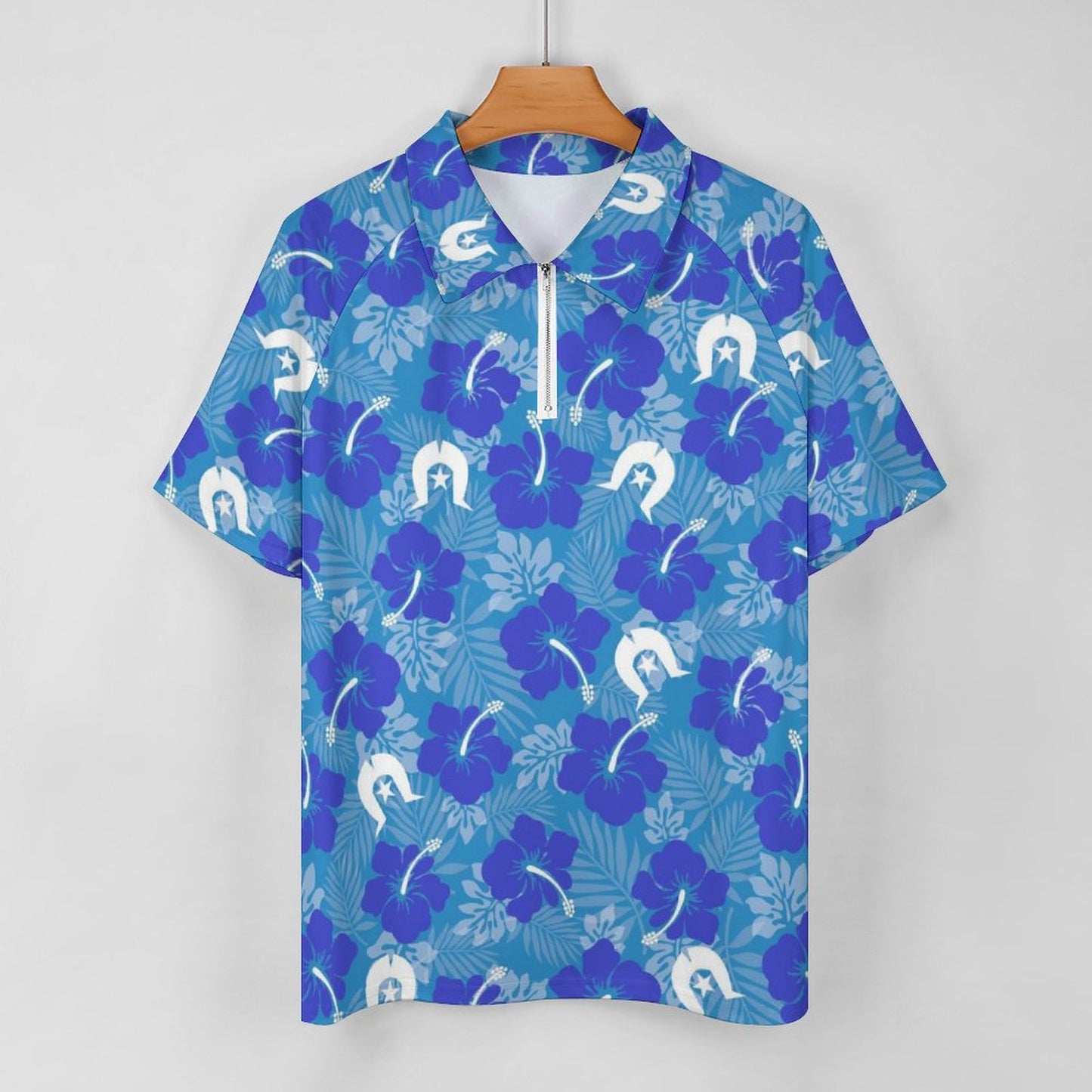 Hibiscus flowers with Dhari (Royal blue) on Short Sleeved Sportswear Men's T Shirt