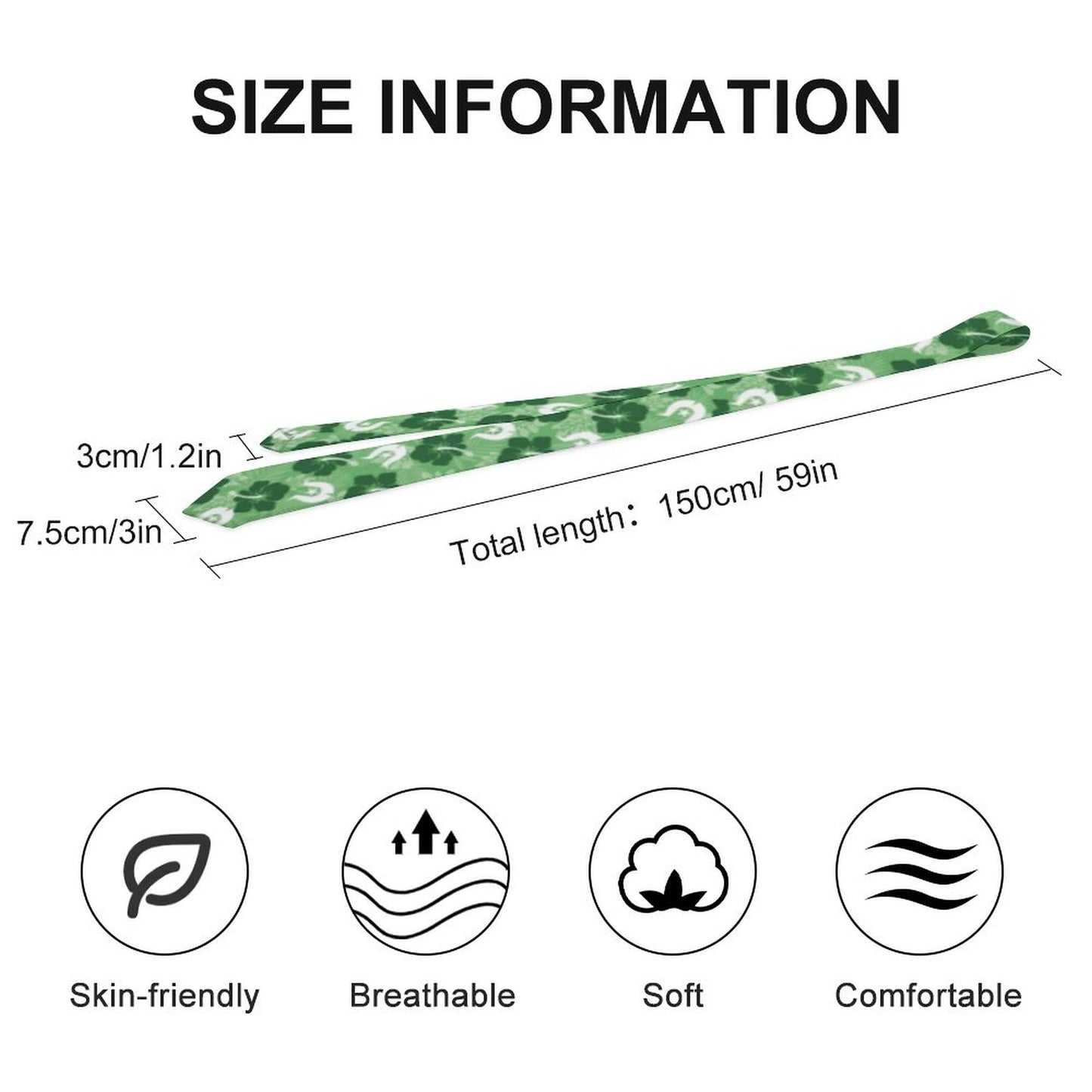 Hibiscus flowers with Dhari (Sea Grass Green) on Men's Formal Tie