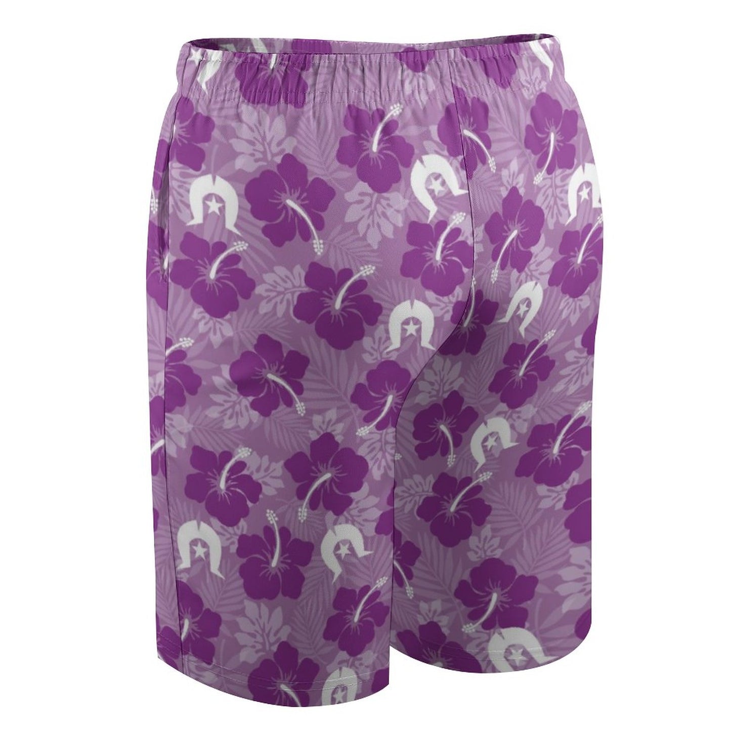 Hibiscus flowers with Dhari (Royal purple) on Kid's Beach Pants