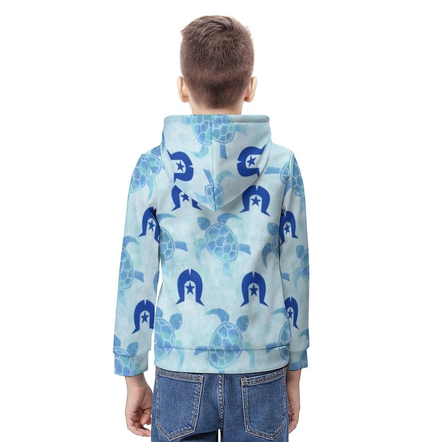 Blue Turtle Pattern on Youth's Hoodie