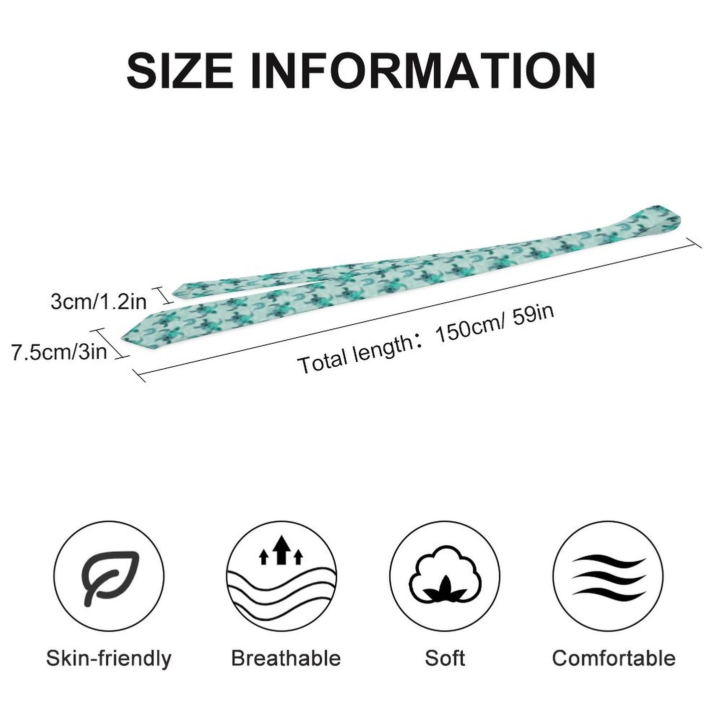 Aqua Turtle Pattern on Men's Formal Tie
