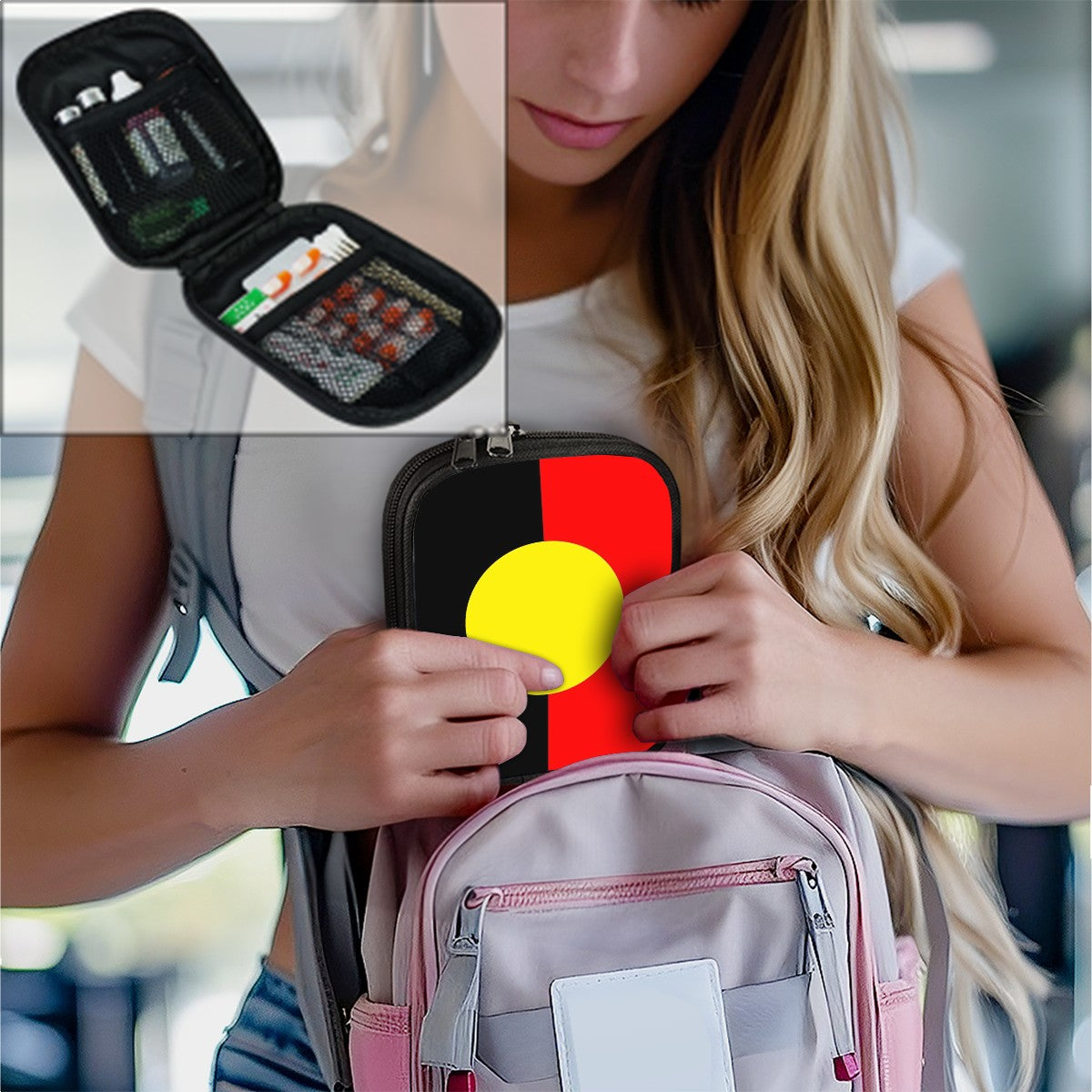 Aboriginal Flag on Travel Medicine Kit