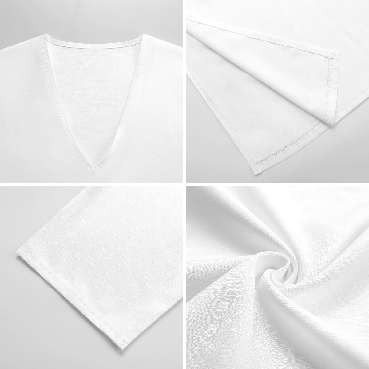 Hibiscus flowers with White Dhari (Royal blue) on Mediterranean Style V Neck Mid-Sleeve Robe