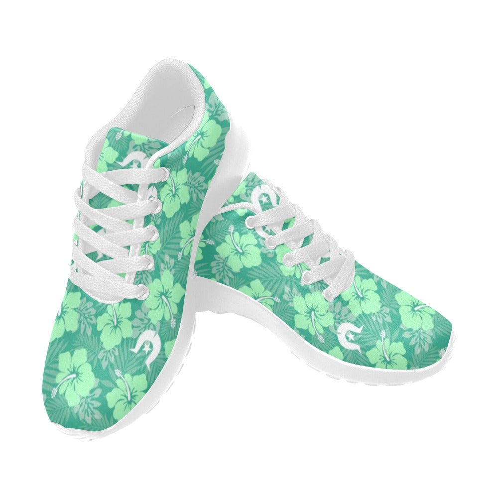 Hibiscus flowers with Dhari (Royal mint) on Kid's Sneakers
