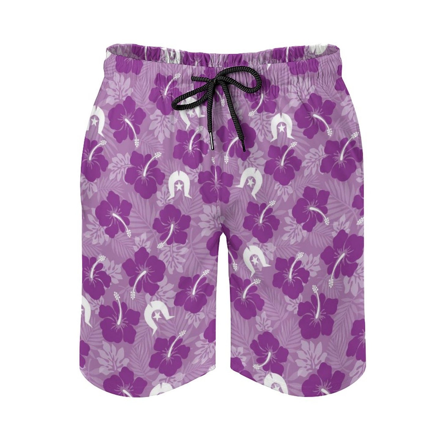 Hibiscus flowers with Dhari (Royal purple) on Men's Board Shorts