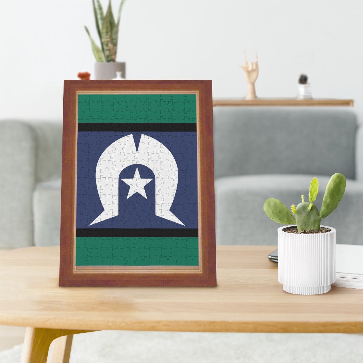 Torres Strait Flag 200-Piece Wooden Jigsaw Puzzles (Vertical)