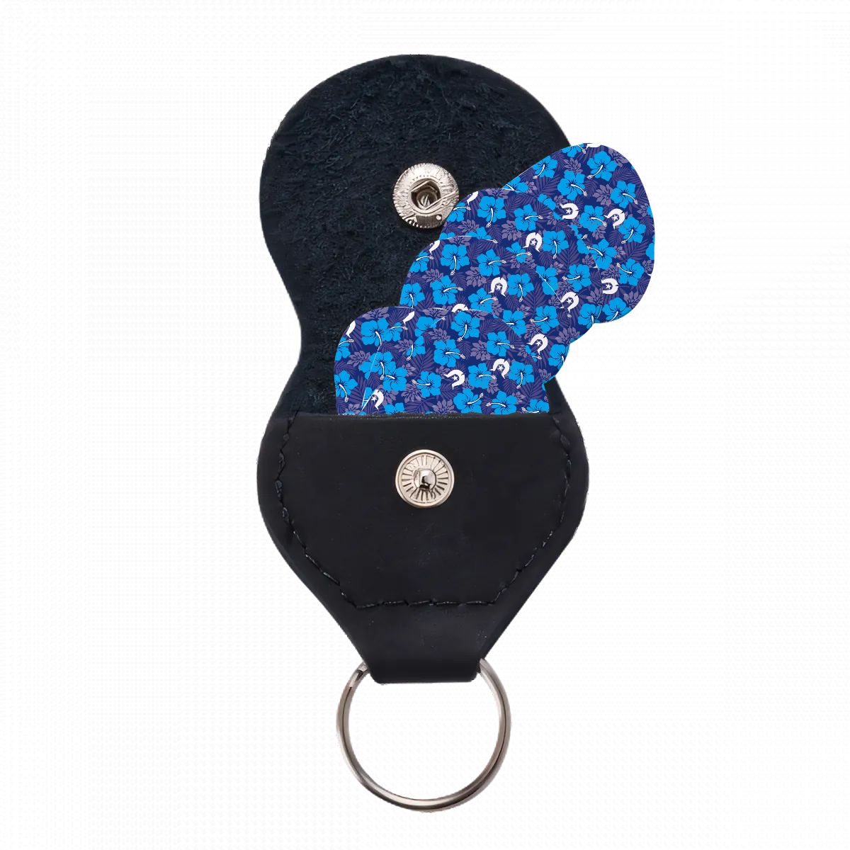 Hibiscus flowers with Dhari (Royal blue) on Guitar Picks 6 pcs