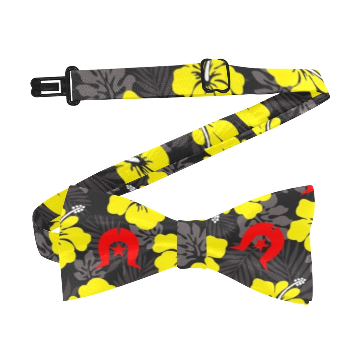 Royal yellow Hibiscus with Red Dhari on Men's Bowtie