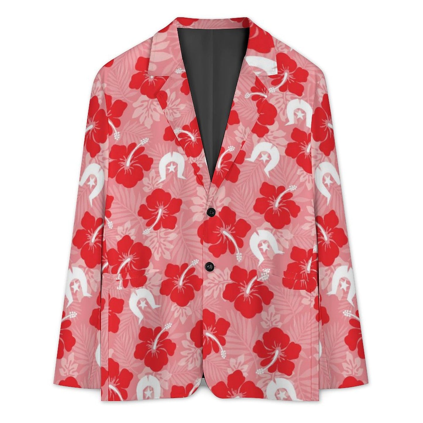 Hibiscus flowers with Dhari (Royal Pink) on Men's Blazer