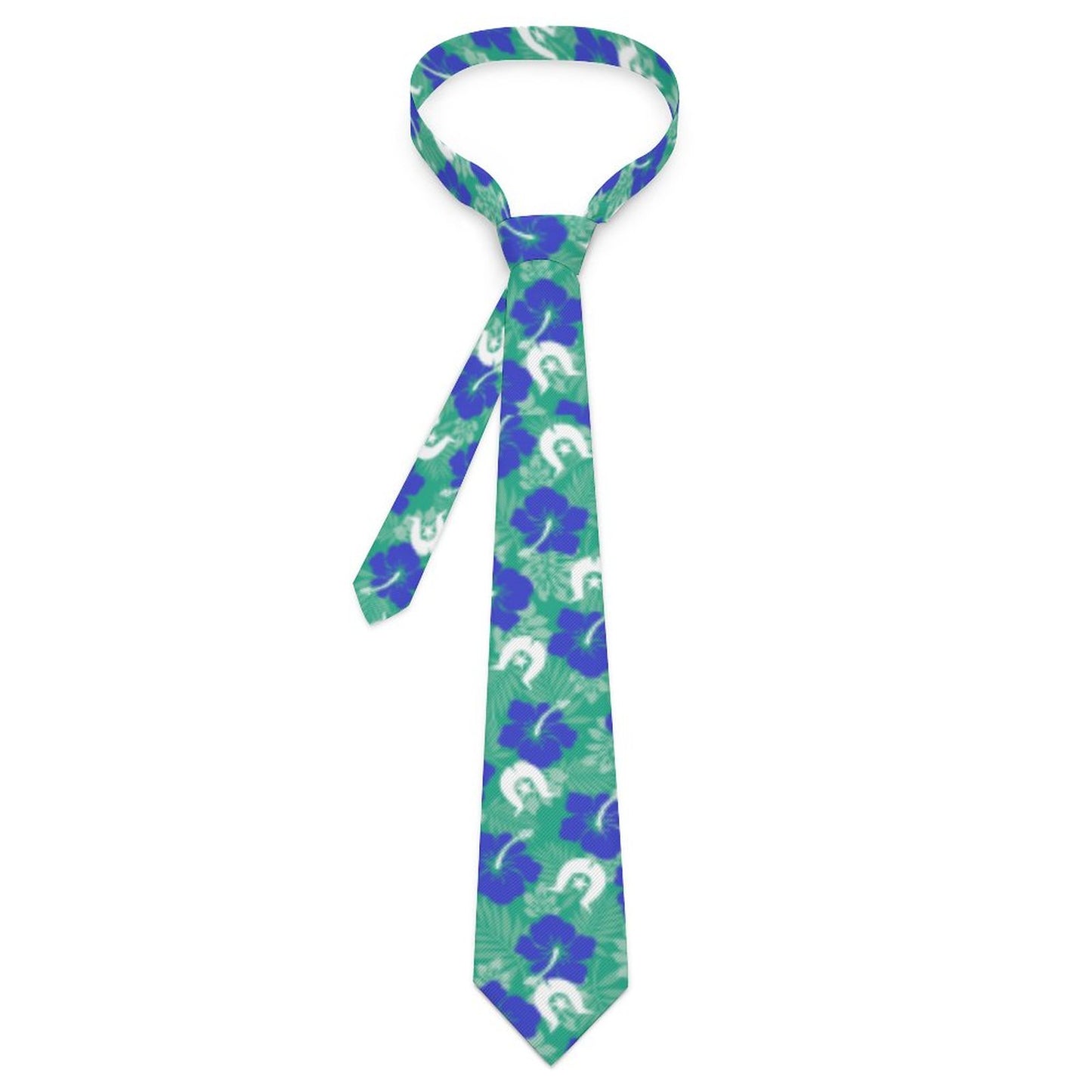 Royal Blue Hibiscus flowers with Dhari on Men's Formal Tie