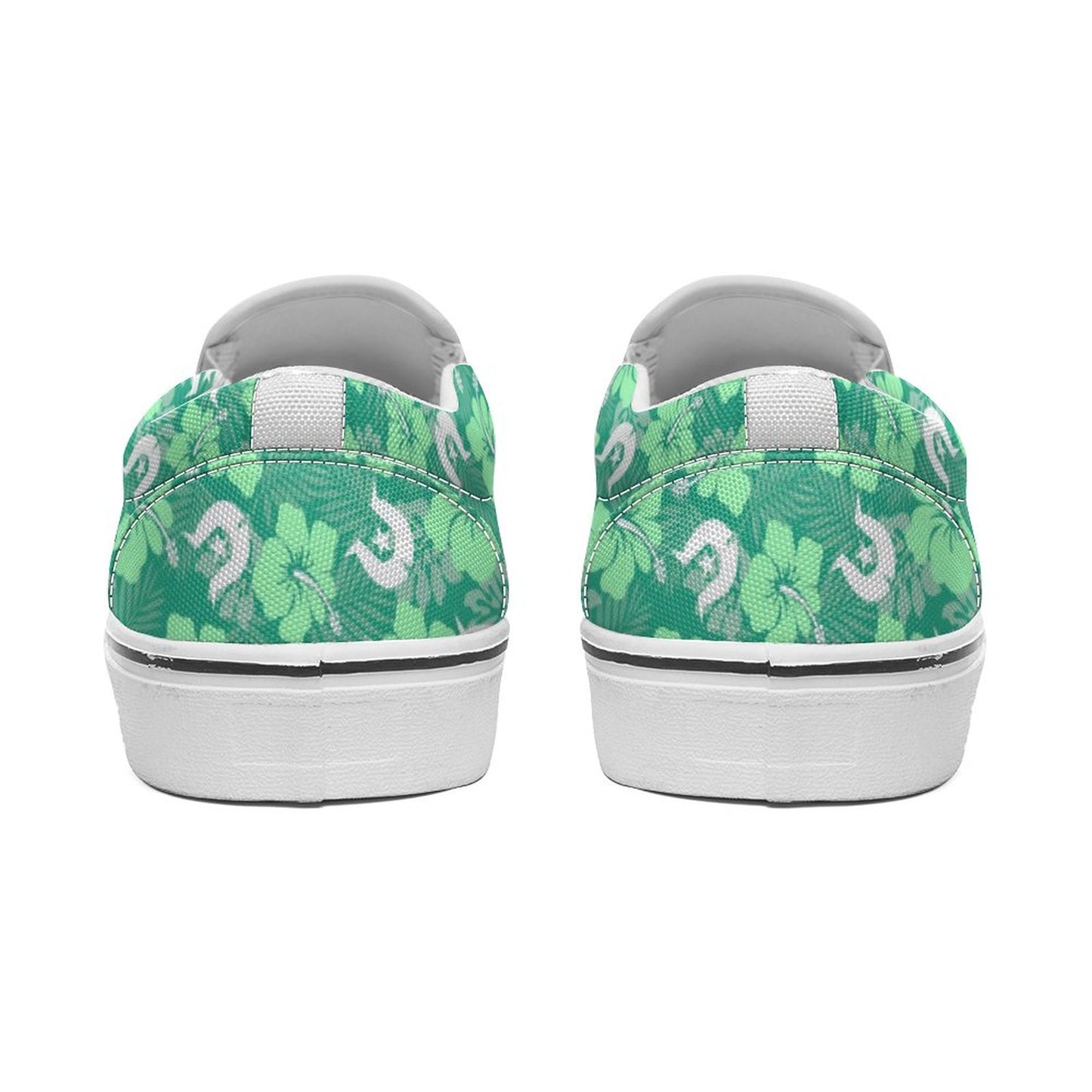 Hibiscus flowers with Dhari (Royal mint) on Canvas Shoes for Teenagers