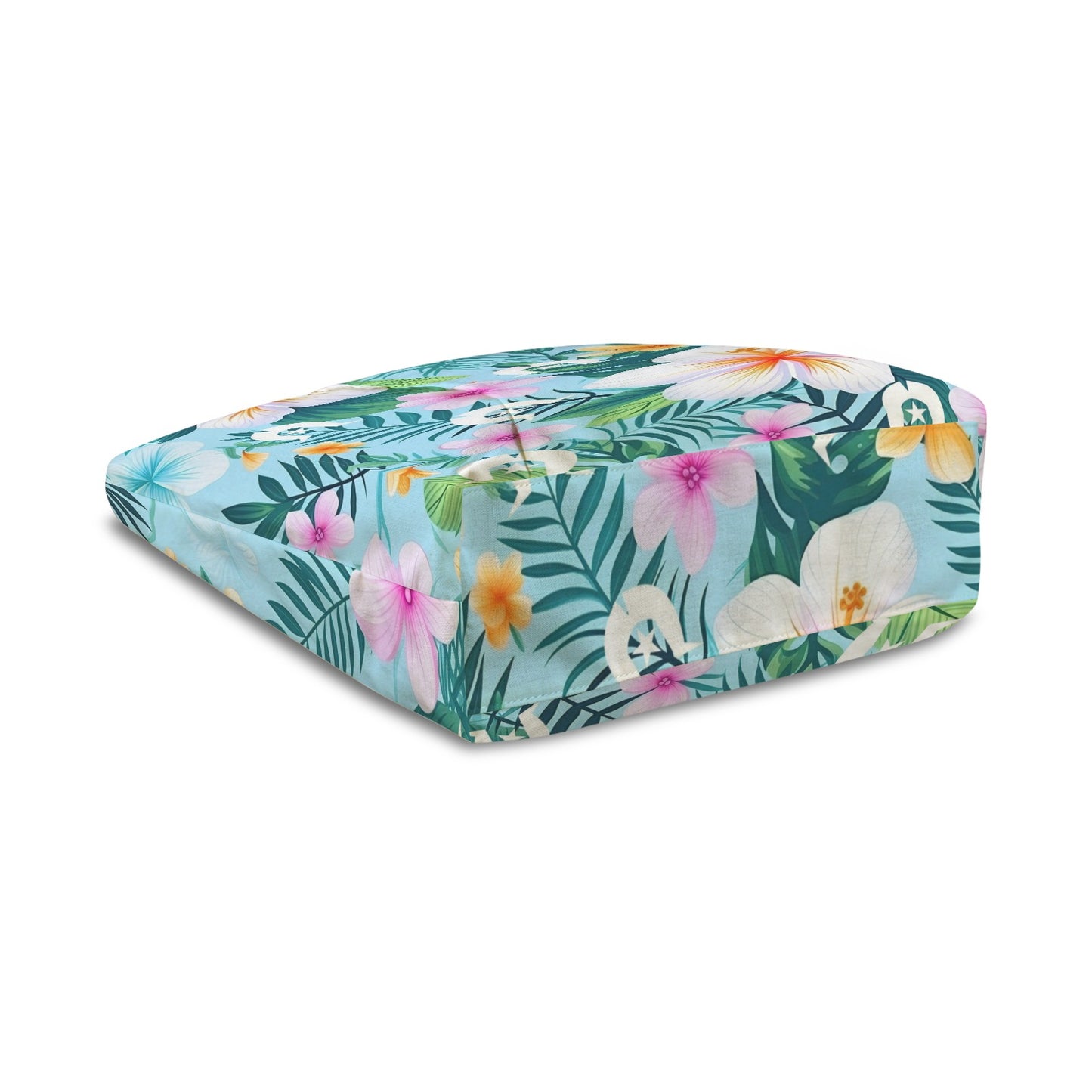 White Hibiscus flowers with White Dhari on Yoga Mat Bag