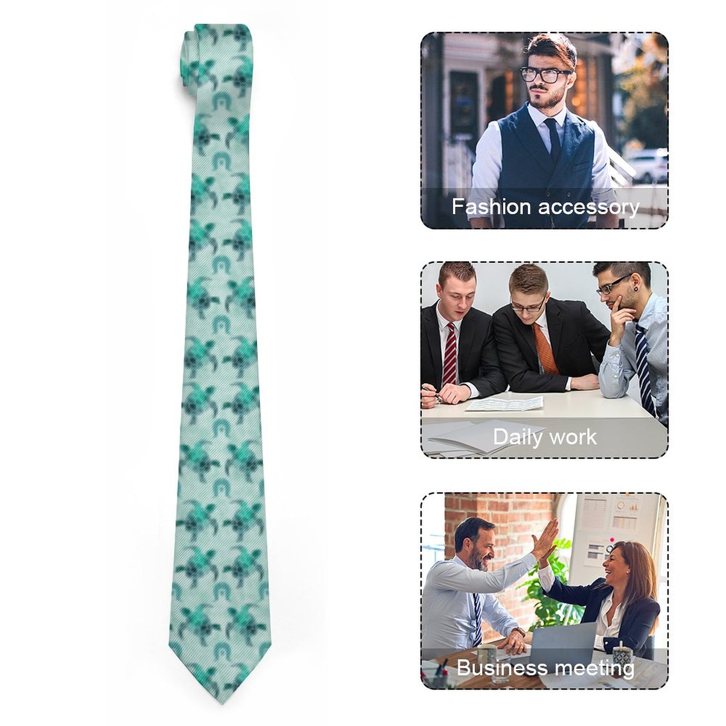 Aqua Turtle Pattern on Men's Formal Tie