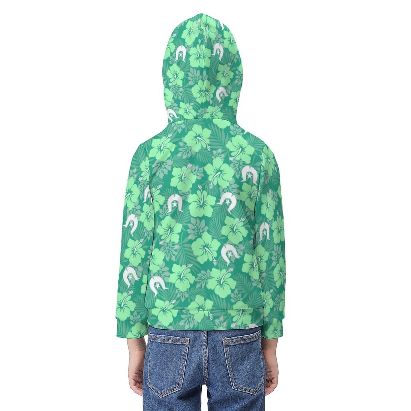 Hibiscus flowers with Dhari (Royal mint) on Children's Hoodie