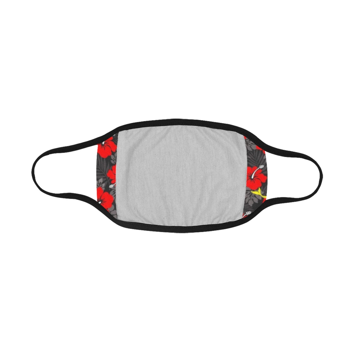 Royal Red Hibiscus with Yellow Dhari, Whale and Dolphin on Fabric facemask (30 PCS Filters Included)
