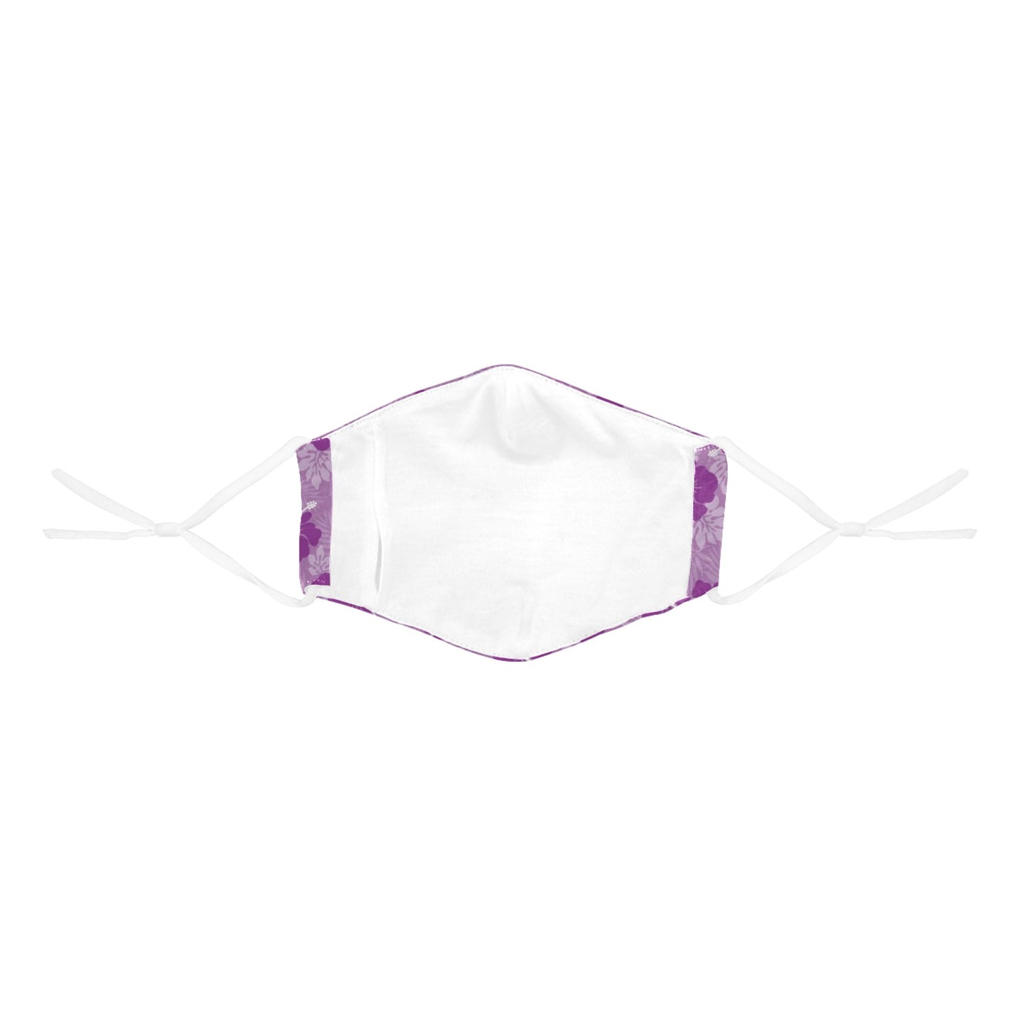 Hibiscus flowers with Dhari (Royal purple) on Face mask with Drawstring (Pack of 50)
