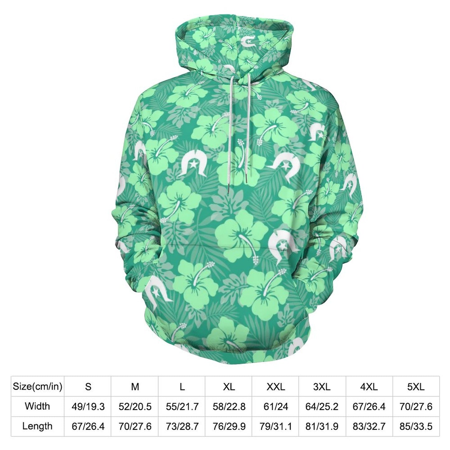 Hibiscus flowers with Dhari (Royal mint) on Lady Hoodie with Double-layer Cap