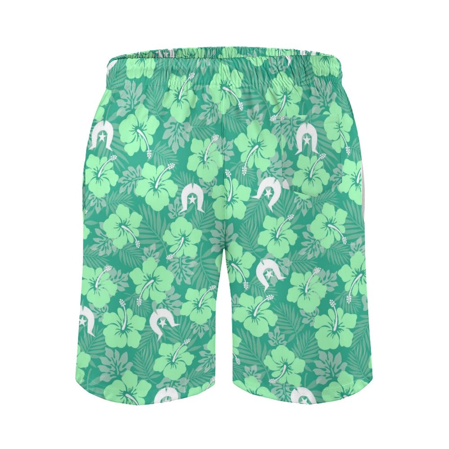 Hibiscus flowers with Dhari (Royal mint) on Men's Board Shorts