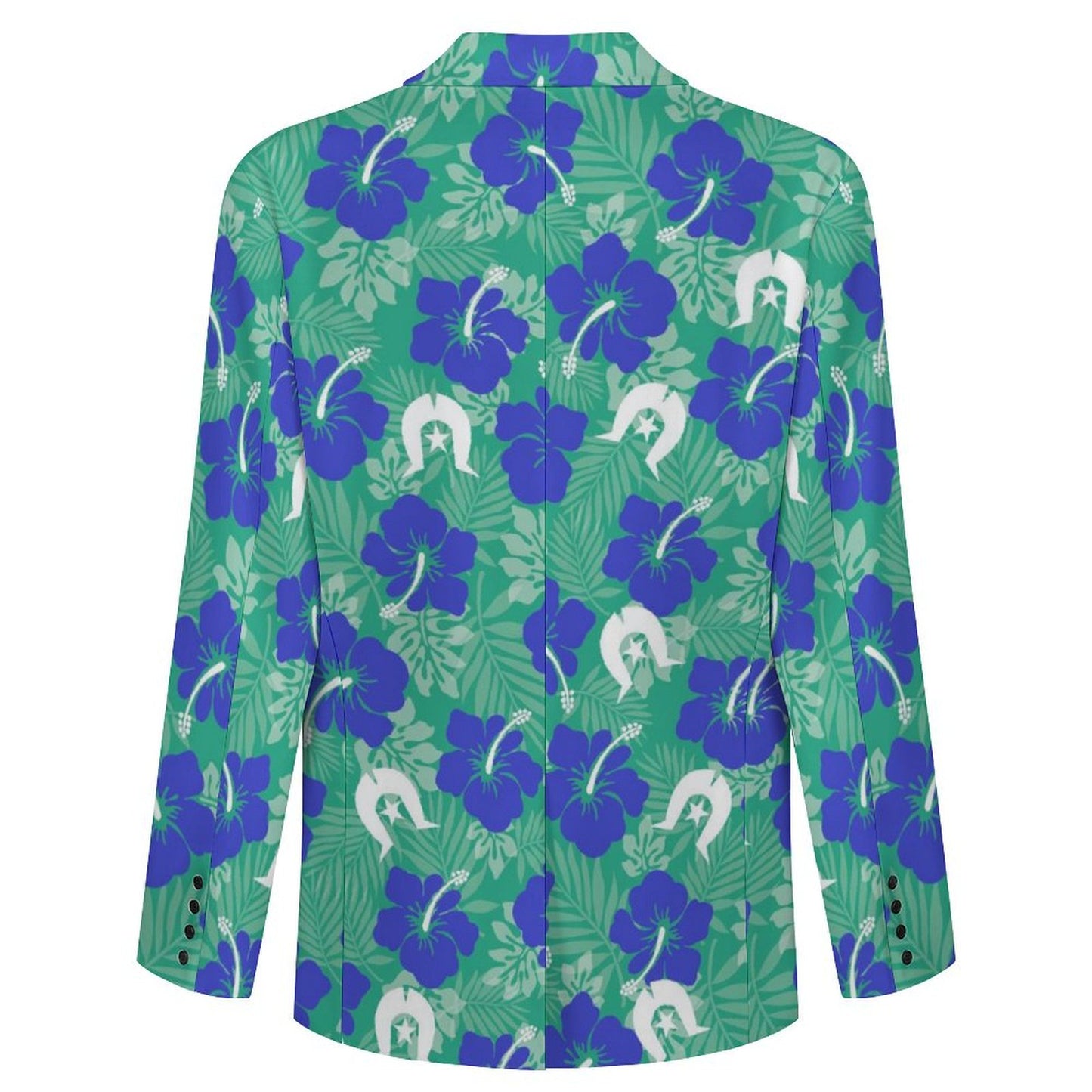 Royal Blue Hibiscus flowers with Dhari on Men's Blazer