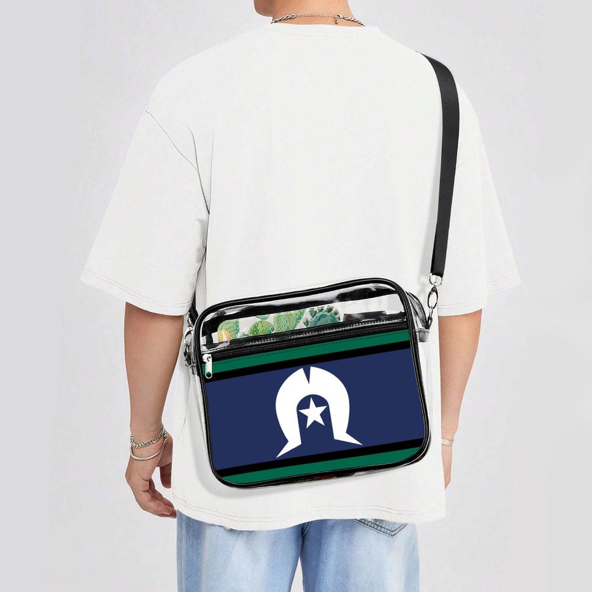 Torres Strait flag on 2-Piece Clear Satchel Bag Set
