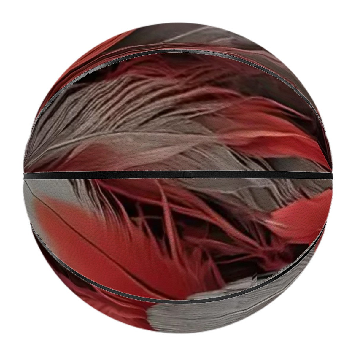 Red and Grey Feather on Basketball