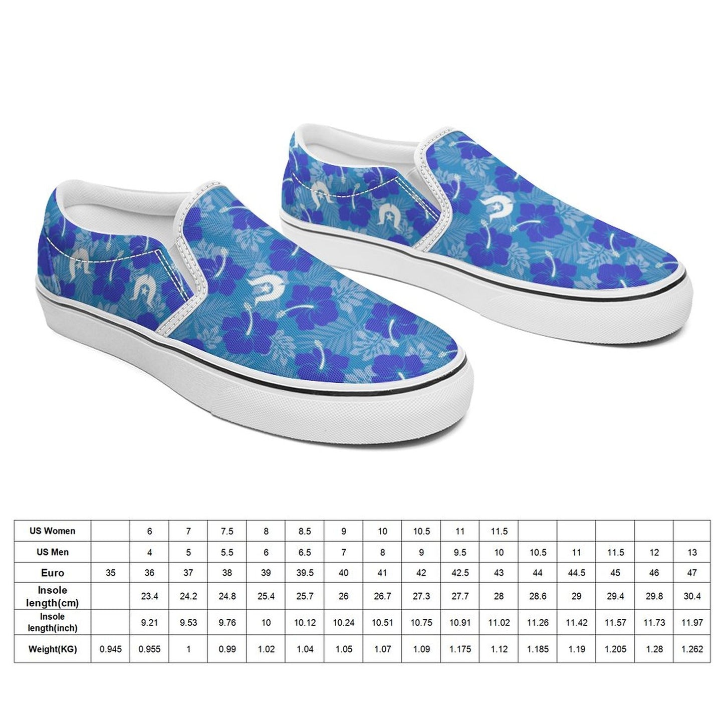 Hibiscus flowers with Dhari (Royal blue) on Canvas Shoes for Teenagers