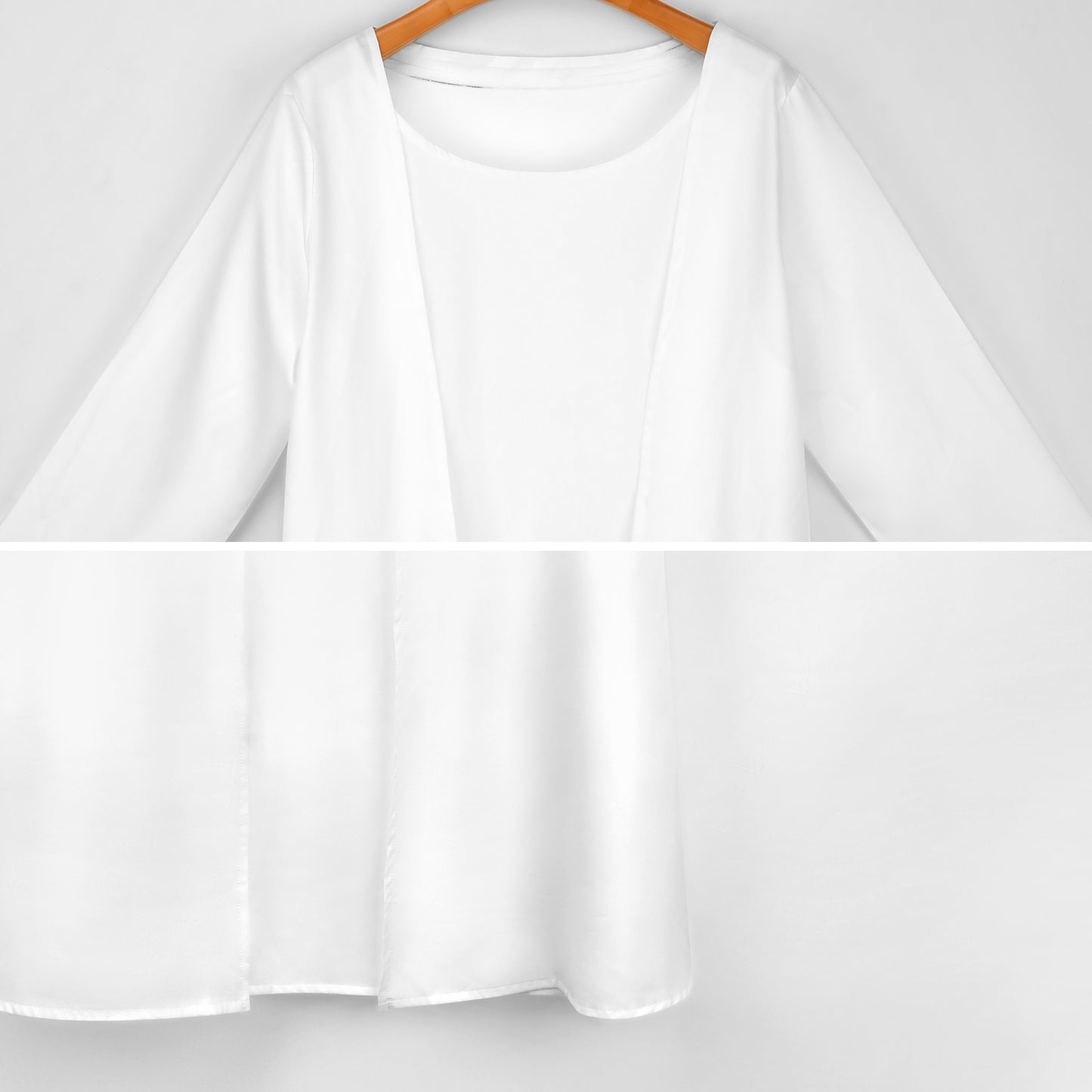 White hibiscus flowers with Dhari, Shark, turtle, and stingray on Long Dress Set