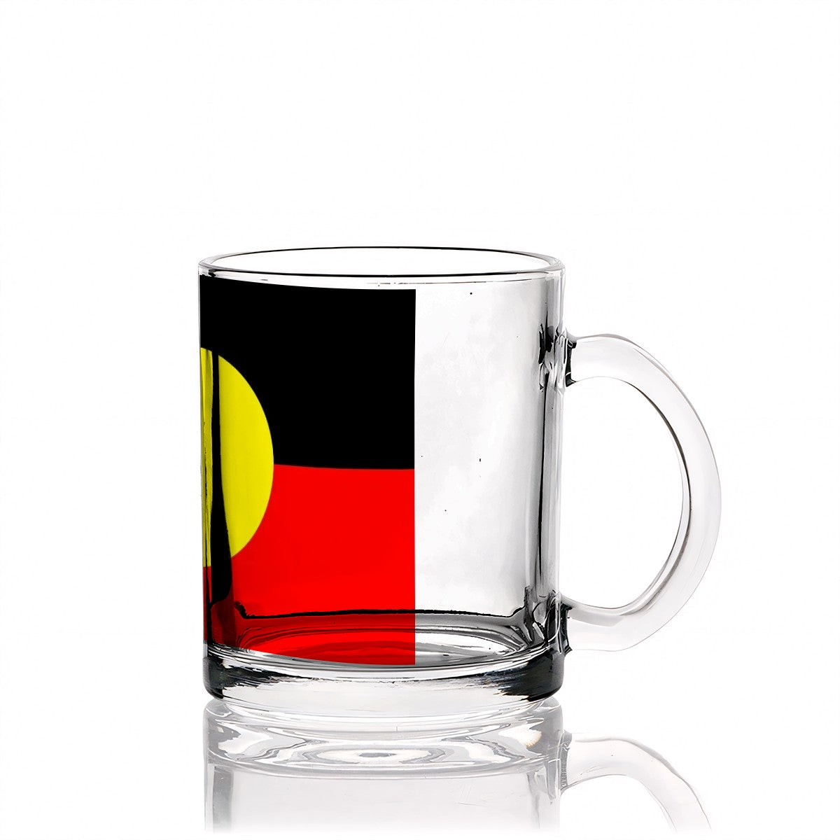 Aboriginal Flag on Glass Coffee Cups (12oz)